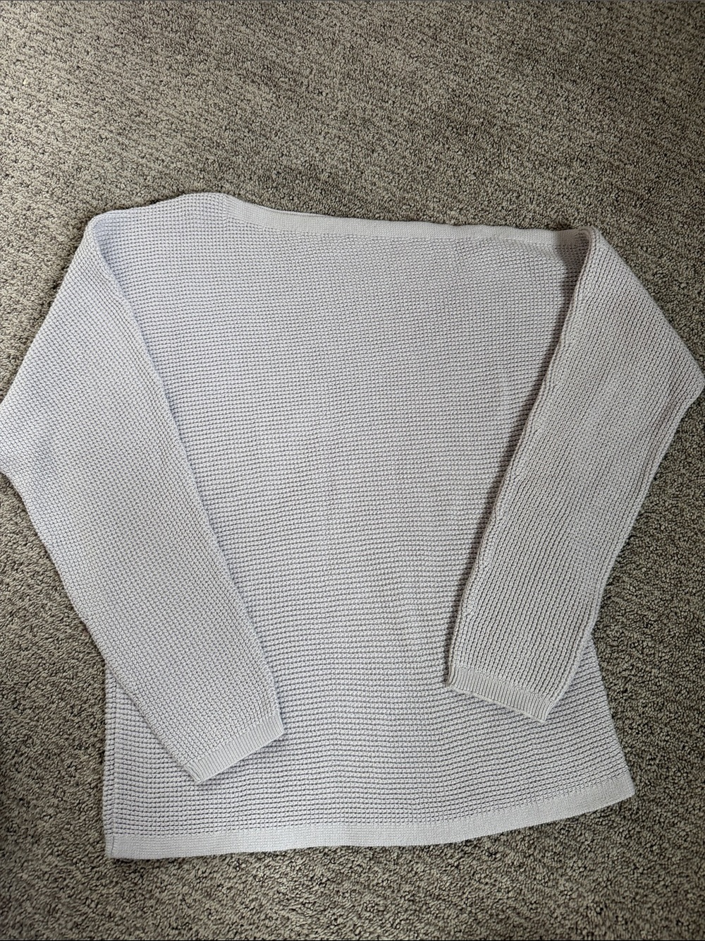 Treasure & Bond Off-the-Shoulder Waffle Knit Sweater in Light Gray